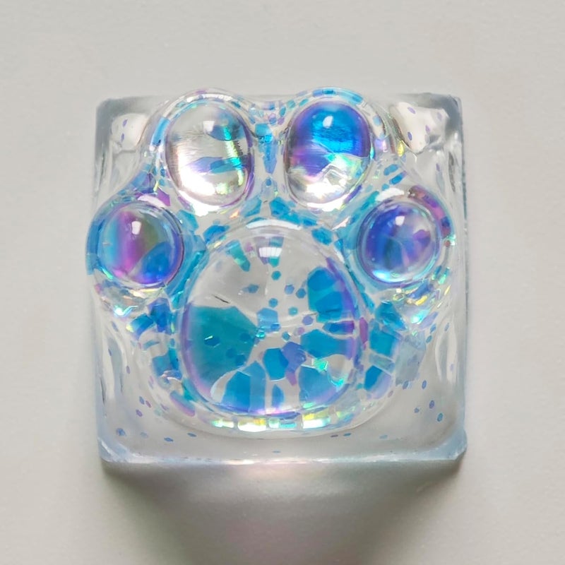 Elacgap Cat Claw Keycap Cute Drip Glue Backlight Keycaps DIY ESC Arrow Key Keycap Replacement for Cherry MX Gaming Mechanical Keyboard (Blue) - Image 3